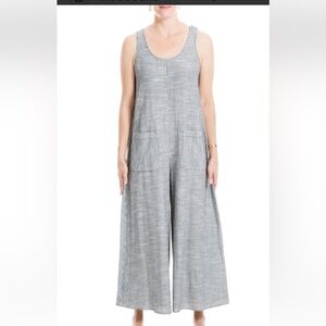 Max Studio Pinstripe Jumpsuit in Gray
